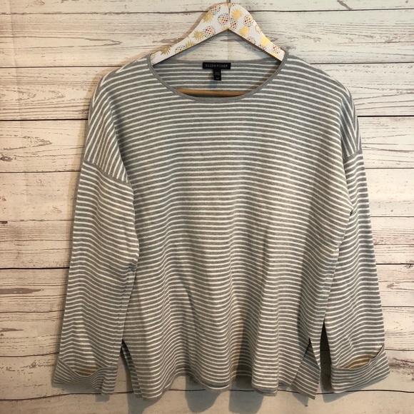 Eileen Fisher Organic Cotton Striped Sweater - Picture 2 of 7